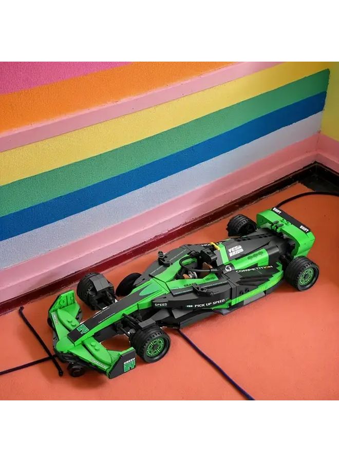 مجموعة بناء سيارة رياضية فاخرة خضراء 1220 قطعة نموذج ABS للبالغين هدية عرض ديكور المنزل - Image 4